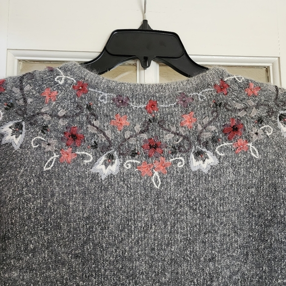 Christopher & Banks Embellished Fairycore Silk Angora Button Down Cardigan Large - Picture 6 of 12